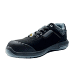 Black Grand Prix Racewear safety shoe with reinforced toe and slip-resistant sole for motorsport safety.