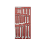 Set of Facom combination wrenches displayed on red packaging, ideal for professional mechanics and automotive repair.