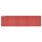 Red Facom toolbox with a perforated metal surface, ideal for professional mechanics and racewear storage.