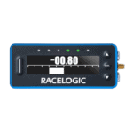 Racelogic lap timer device used in motorsport for accurate timing and data collection.