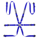 RN0081B0B01 Sparco Competition H-2 PU 6 Point Harness - Blue