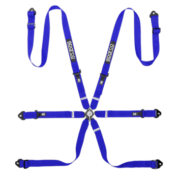 RN0081B0B01 Sparco Competition H-2 PU 6 Point Harness - Blue