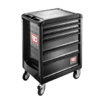 Facom Tba Roll.6nm3pb tool chest with five drawers on caster wheels, black finish, and Facom logo.