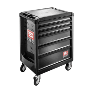 Facom Tba Roll.6nm3pb tool chest with five drawers on caster wheels, black finish, and Facom logo.