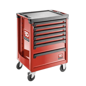 Facom red roller cabinet with 7 drawers, ideal for workshop storage and organisation.