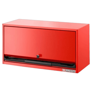 Facom Rws Wall Single Closed Chest in red with black handle and lock, ideal for tool storage and organisation.