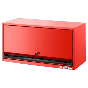 Facom Rws Wall Single Closed Chest in red with black handle and lock, ideal for tool storage and organisation.