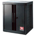 Facom Rws Low Unit Solid Doors Black Rws-Mbsppbs storage cabinet for workshop or industrial use.