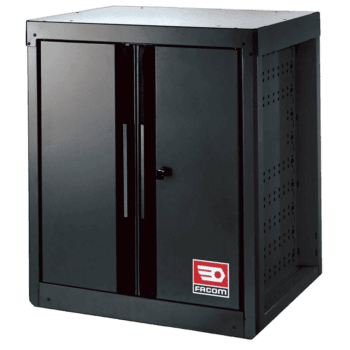 Facom Rws Low Unit Solid Doors Black Rws-Mbsppbs storage cabinet for workshop or industrial use.