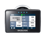 RaceLogic GPS lap timer and data logger used in motorsport for accurate timing and performance analysis.