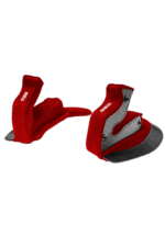 Grand Prix Racewear racing gloves with red fabric and black rubber grip, designed for motorsport safety and performance.