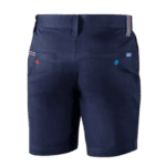 Navy blue Grand Prix Racewear shorts with detailed stitching and branding, designed for motorsport enthusiasts and professionals.