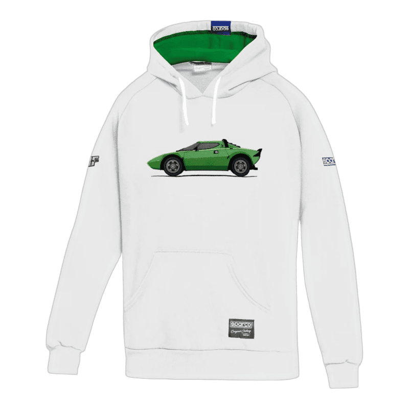 SPABMF0063N0W Sparco Hoodie Lancia HF GR - White Green