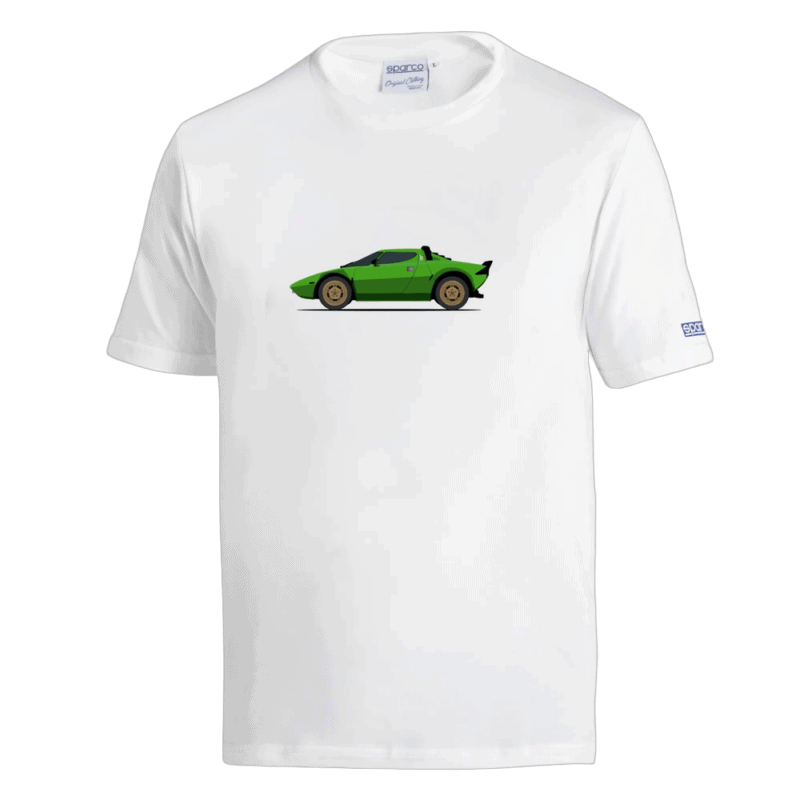 SPABML0087N0W10 Sparco Lancia Stratos T-Shirt - White