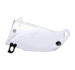 Clear racing helmet visor for Grand Prix racewear, designed for optimal visibility and safety in motorsport events.