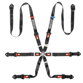 SPABRN0047B0K01 Sparco Pro H-9 Endurance 6 Point Harness - Black