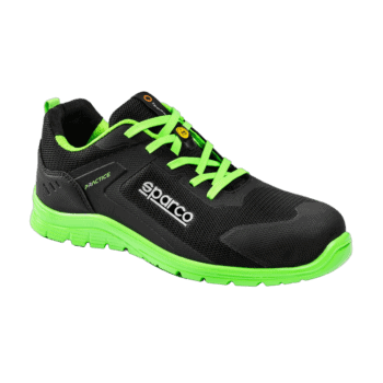 SPABTB0047B0K15 Sparco Practice Advanced S1PS ESD Safety Shoes - Black Fluro Green