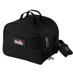 Black Silo racing gear bag with multiple compartments, ideal for motorsport enthusiasts and racewear storage.