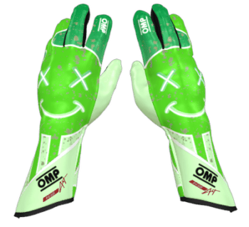 OMP KS Art Custom Design Kart Gloves - Green