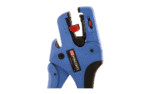 Blue racing snips with ergonomic handle and safety lock, ideal for motorsport gear adjustments at Grand Prix events.