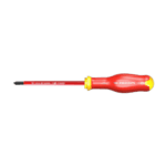 Facom screwdriver with red and yellow handle and black tip, ideal for professional use.