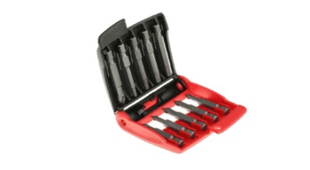 Facom 10 50mm-Bit Box E.611pb containing various screwdriver bits in a red case.