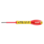 Facom insulated screwdriver with yellow and red handle, 2.5x50mm size, suitable for electrical work.
