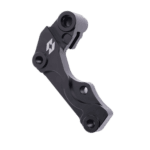 Grand Prix Racewear front brake disc bracket for 270mm oversize floating disc, black anodised aluminium, lightweight and durable motorcycle part.