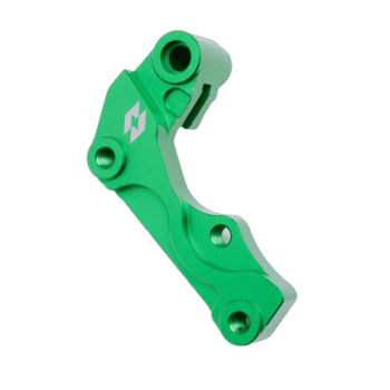 Green racing motorcycle brake lever with GPR Direct logo, designed for high-performance motorsport applications.
