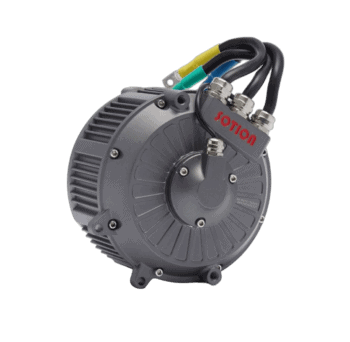 Grand Prix Racewear motor with encoder for electric vehicles, featuring a compact design and multiple wiring connections.