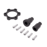Black wheel adapter kit components including screws, spacers, and a mounting plate for TL3000 vehicles.