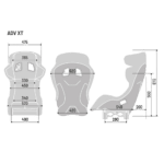 Sparco ADV XT Carbon Fibre Seat - Dimensions