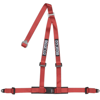 Sparco Club H-3 3 Point Harness-Red