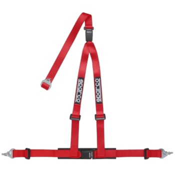 Sparco Club H-3M Dual 3 Point Double Release Harness-Red
