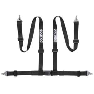 Sparco Club H-4M 4 Point Harness - Clip In-Black