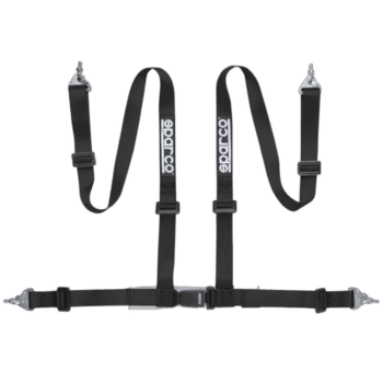 Sparco Club H-4M 4 Point Harness - Clip In-Black