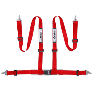 Sparco Club H-4M 4 Point Harness - Clip In-Red