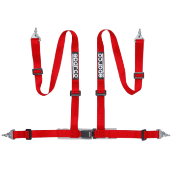 Sparco Club H-4M 4 Point Harness - Clip In-Red