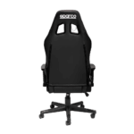 Black Sparco racing seat with high back and cutouts, designed for motorsport safety and comfort.