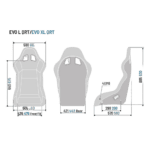 Sparco EVO L and XL QRT Sim Racing Seat - Dimensions