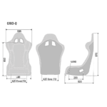 Sparco Grid Q QRT Fibreglass Sim Racing Seat - Dimensions