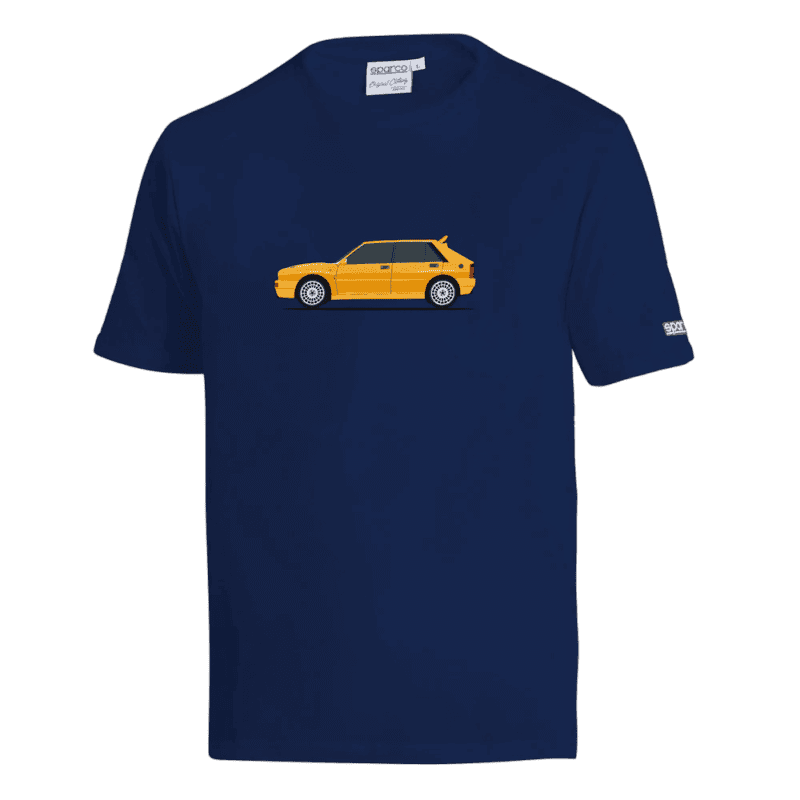 Sparco Lancia HF Delta Integrale T-Shirt - Navy Blue Yellow
