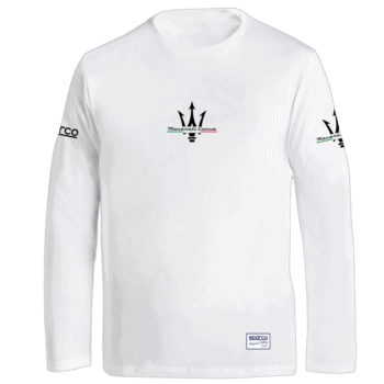 Sparco Maserati Corse Long Sleeve T-Shirt - White
