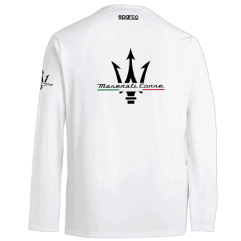 Sparco Maserati Corse Long Sleeve T-Shirt - White - Back