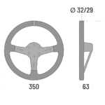 Sparco Piuma L777 Steering Wheel - Dimensions