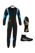 Grand Prix Racewear racing suit, gloves, and shoes for motorsport enthusiasts, designed for safety and performance.