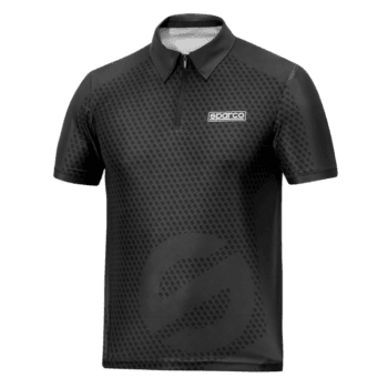 Sparco Printed Polo Shirt - Black