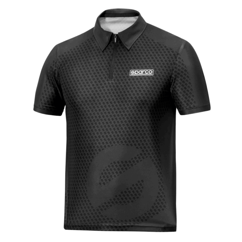Sparco Printed Polo Shirt - Black