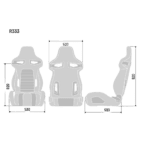 Sparco R333 Seat - Dimensions