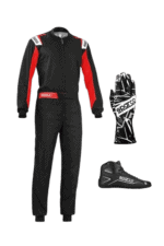 Grand Prix Racewear racing suit, gloves, and shoes for motorsport enthusiasts, designed for safety and performance.